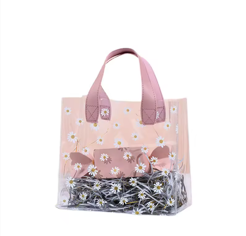 Bolso de PVC transparente con diseño floral/ 597-01