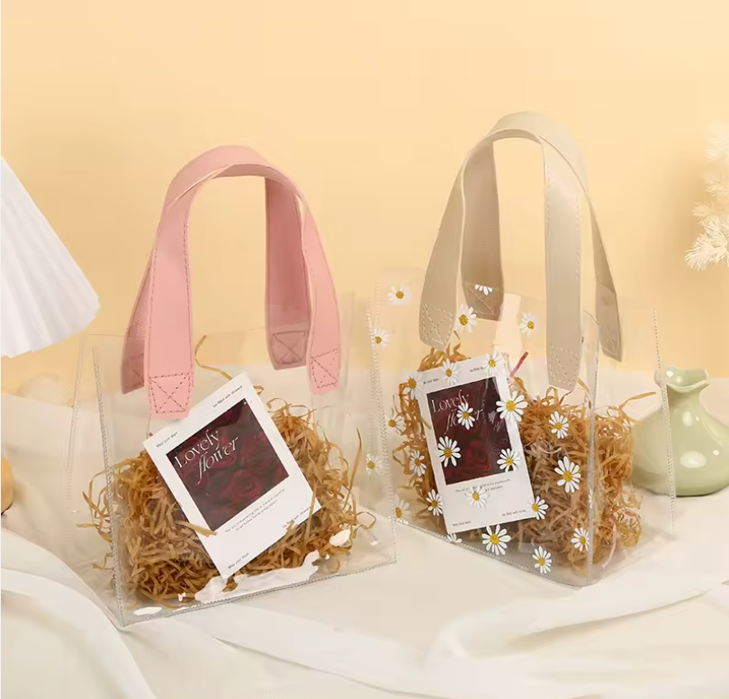 Bolso de PVC transparente con diseño floral/ 597-01