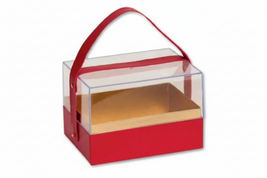 Caja de almacenamiento de acrílico transparente roja (1034)