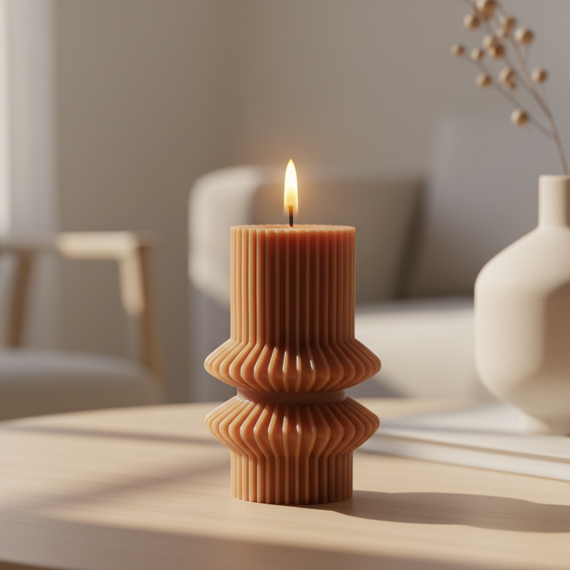 Vela de columna acanalada (CA057-4)