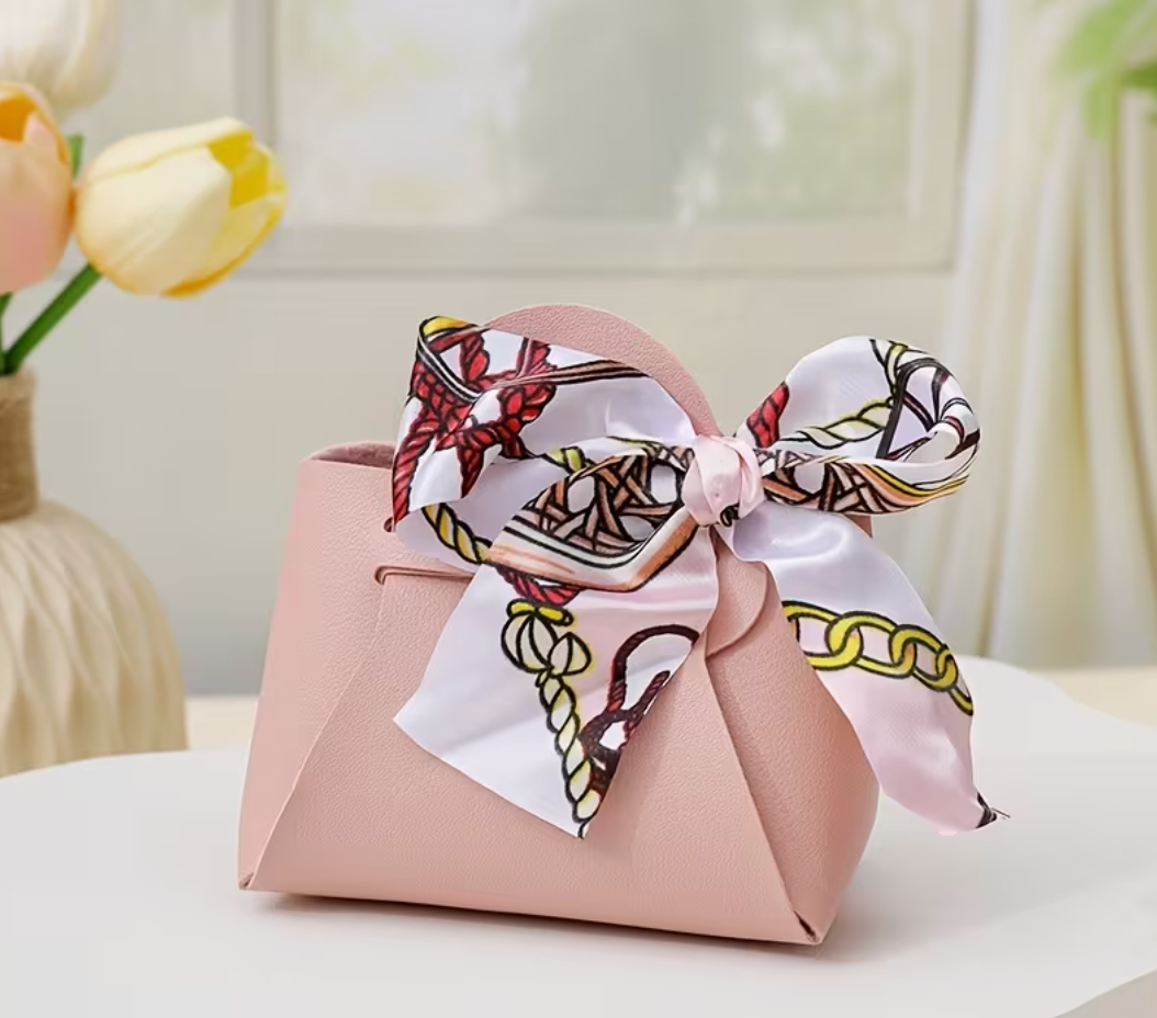 Mini bolso de mano con asa y pañuelo – Piel sintética – CA068