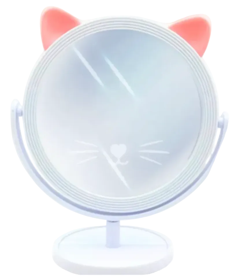 Espejo de tocador con base abatible y diseño de orejas de gato - 307