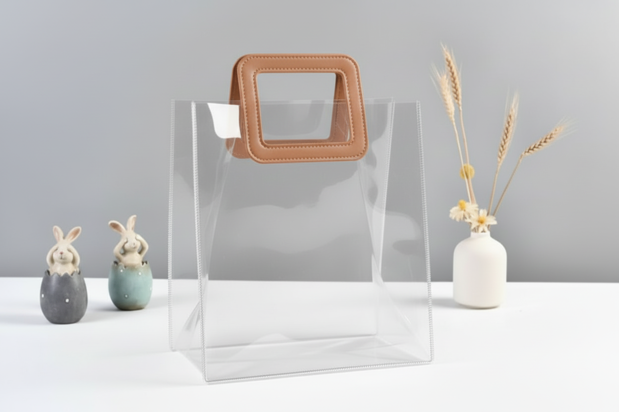 Bolsa de regalo de PVC transparente con asa 597-13