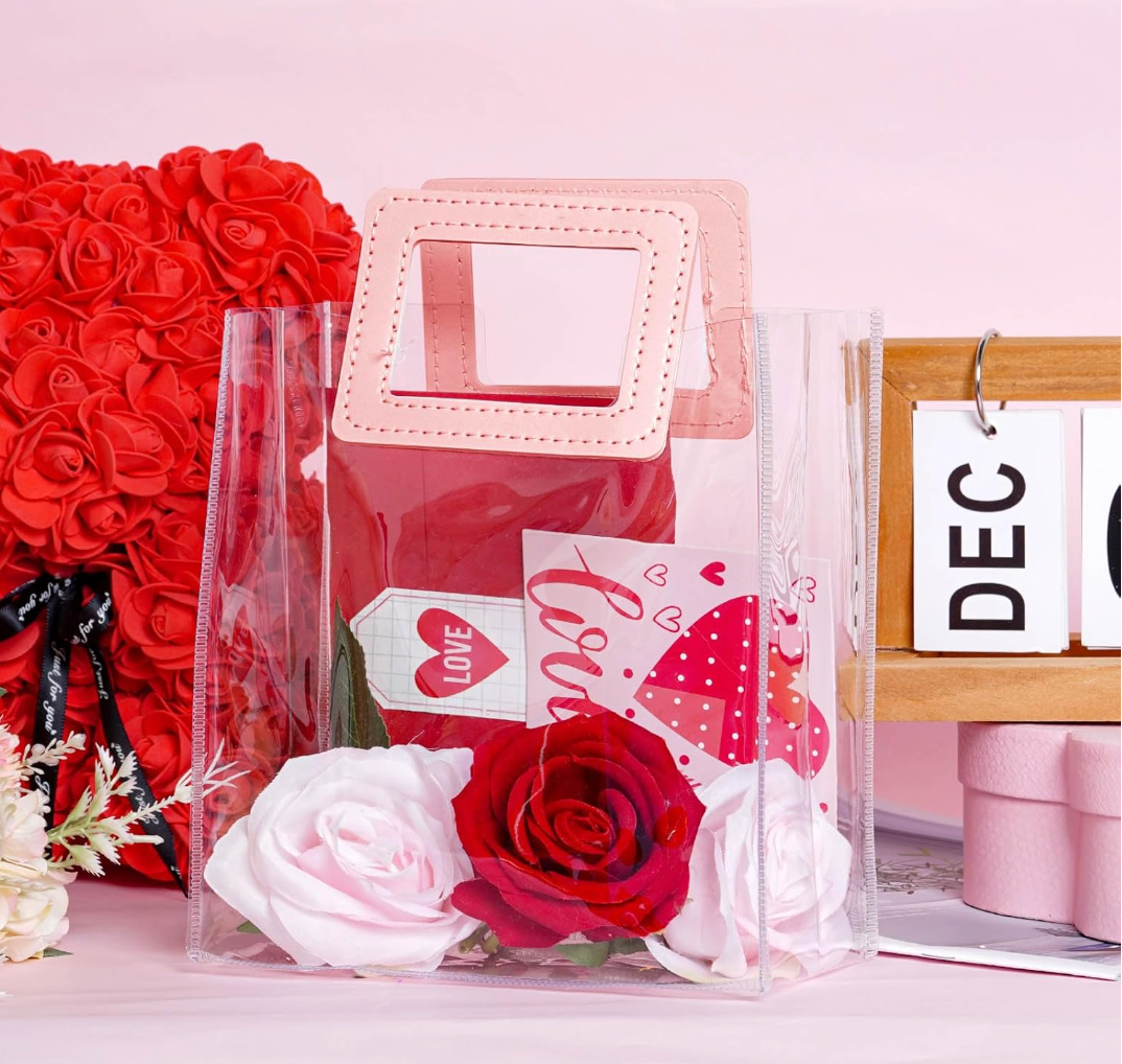 Bolsa de regalo de PVC transparente con asa 597-13