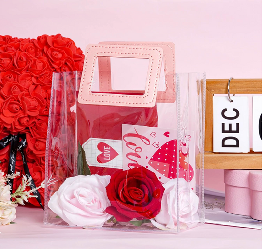 Bolsa de regalo de PVC transparente con asa 597-13