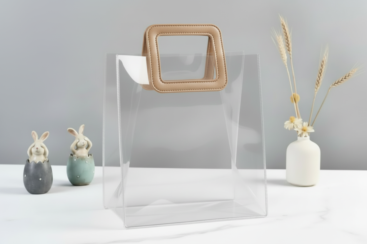Bolsa de regalo de PVC transparente con asa 597-13
