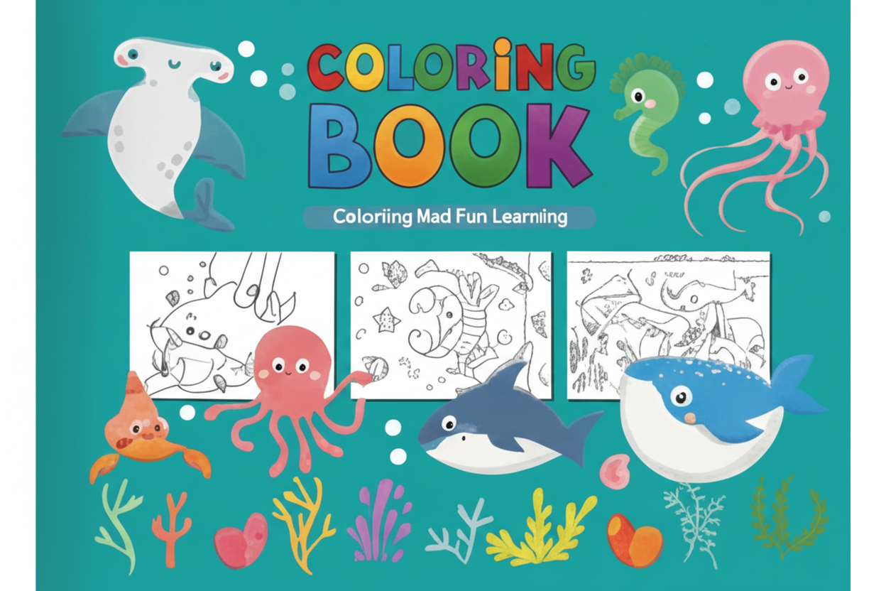 Libro para colorear del mundo marino – 16 hojas - TS12390A5-1-4