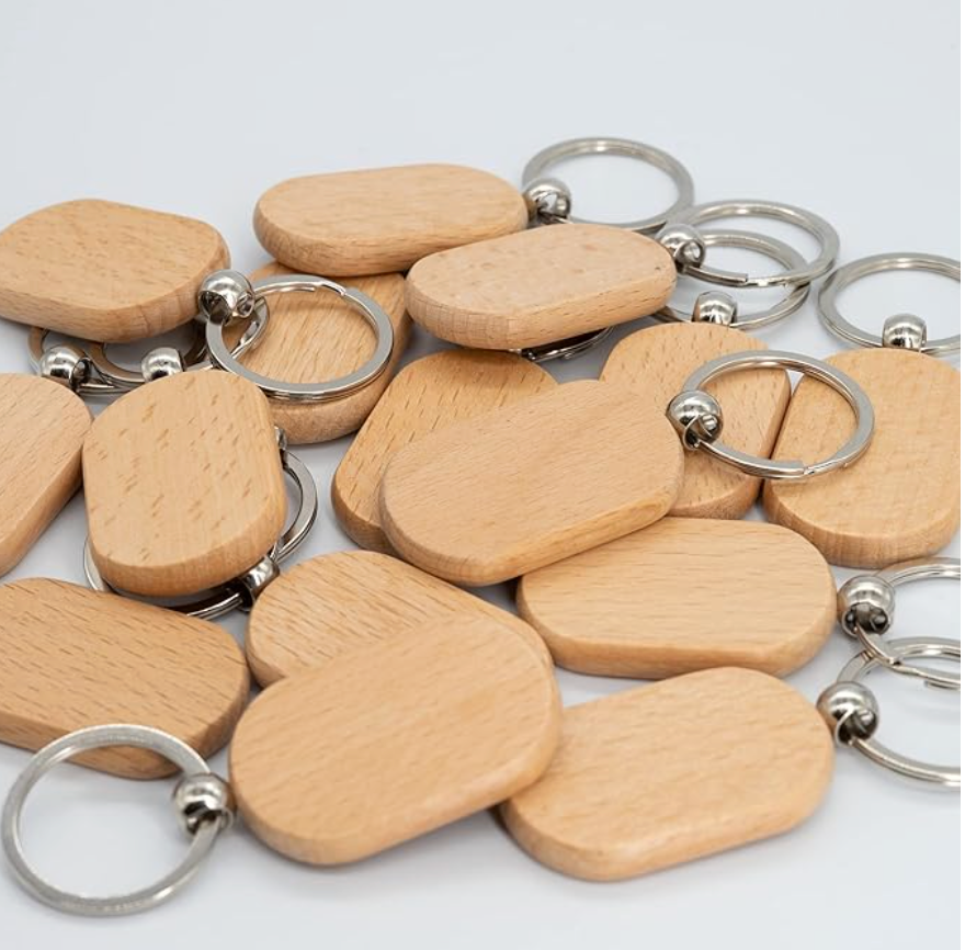Wooden Keychain – Laser-Engravable (CA076)