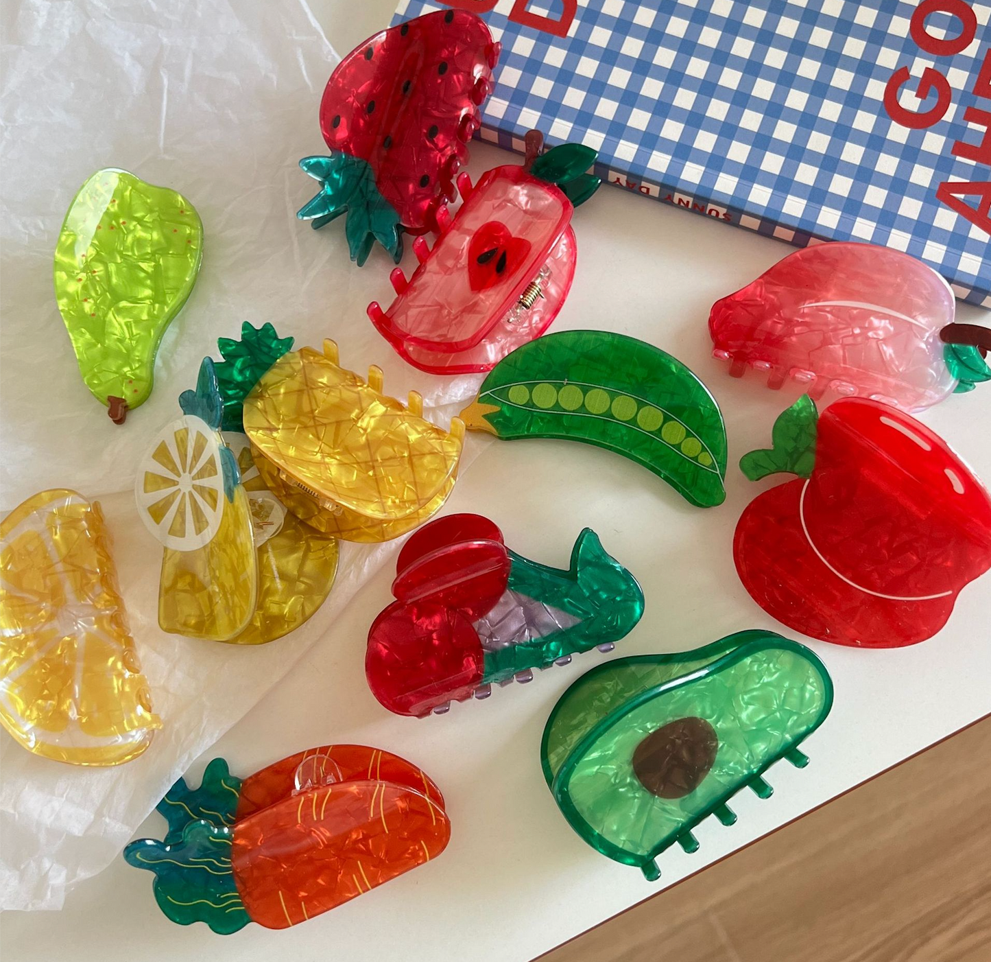 Pinza de pelo de fruta acrílica / PCF-29