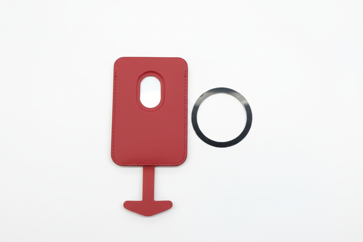 **Funda magnética tipo billetera con banda de seguridad e imán para teléfono (CA185)