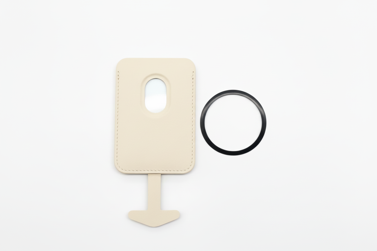 **Funda magnética tipo billetera con banda de seguridad e imán para teléfono (CA185)