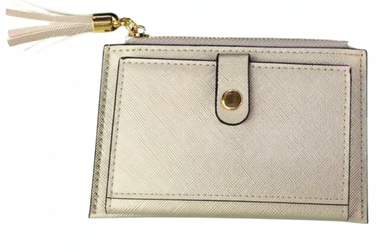 Tarjetero compacto con cremallera y cierre a presión - CA104