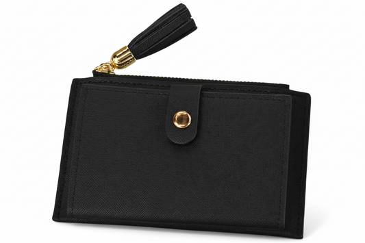 Tarjetero compacto con cremallera y cierre a presión - CA104