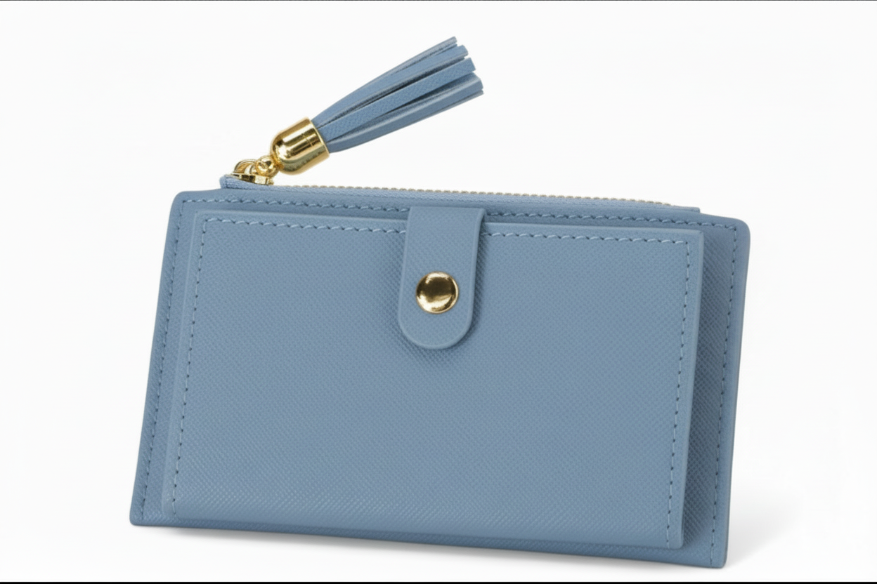 Tarjetero compacto con cremallera y cierre a presión - CA104