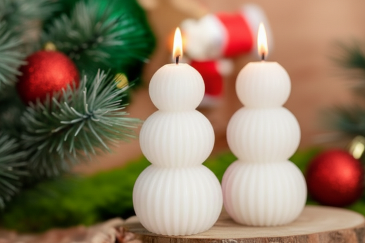 Sculptural Ribbed Candle (CA057-1)