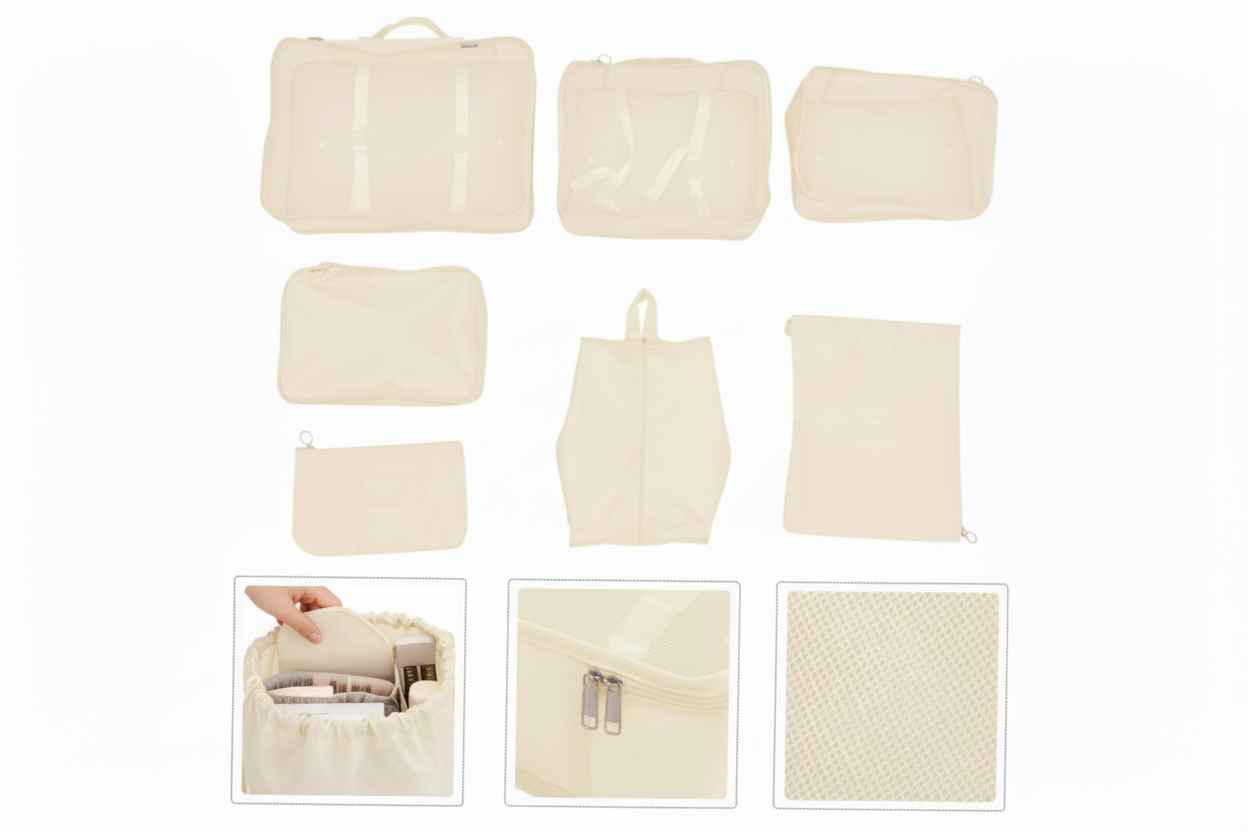 Travel Packing Cubes Set – 7 pcs (REF: TK005)