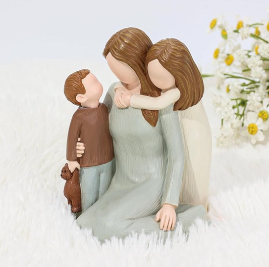 Resin Family Sculpture Mother with Son & Daughter - CA400