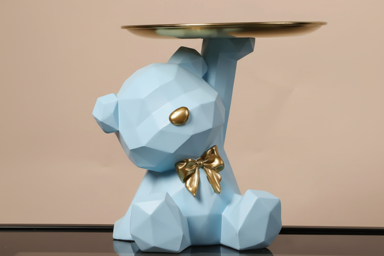 Decorative Geometric Bear Sculpture - CA391