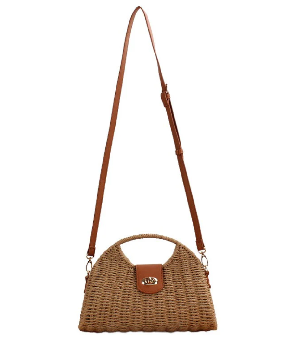 Rattan Top Handle Shoulder Handbag - CA165
