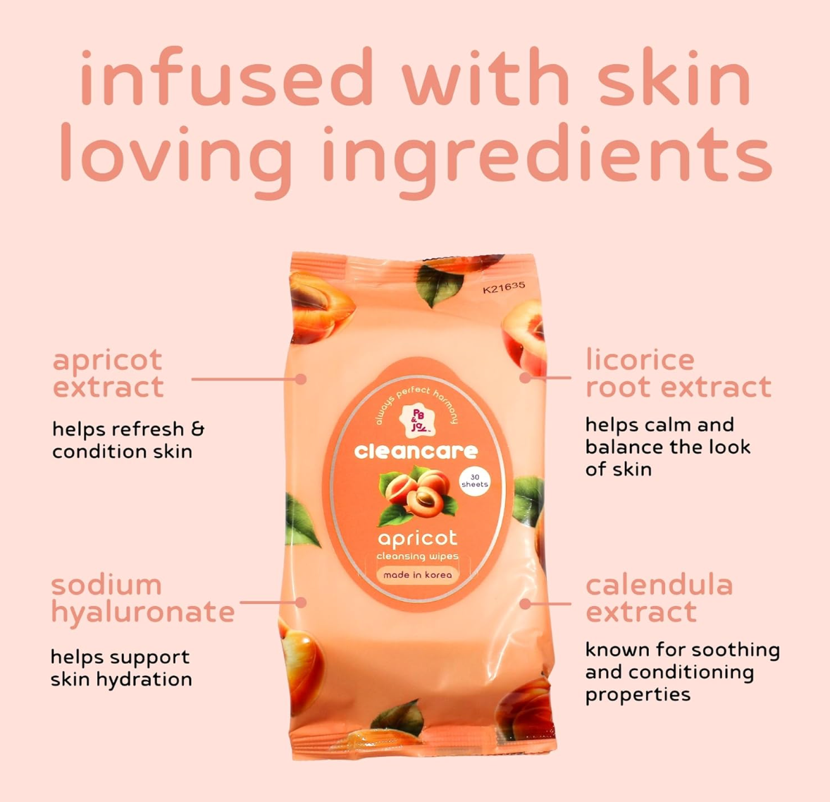Apricot CleanCare Cleansing Wipes.