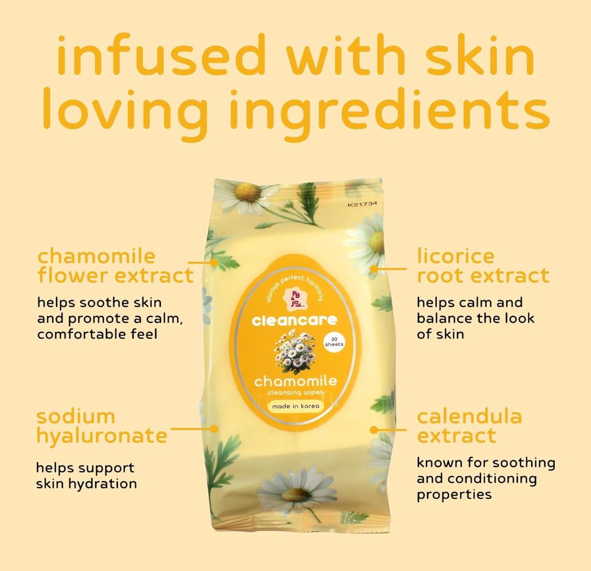 Chamomile CleanCare Cleansing Wipes.
