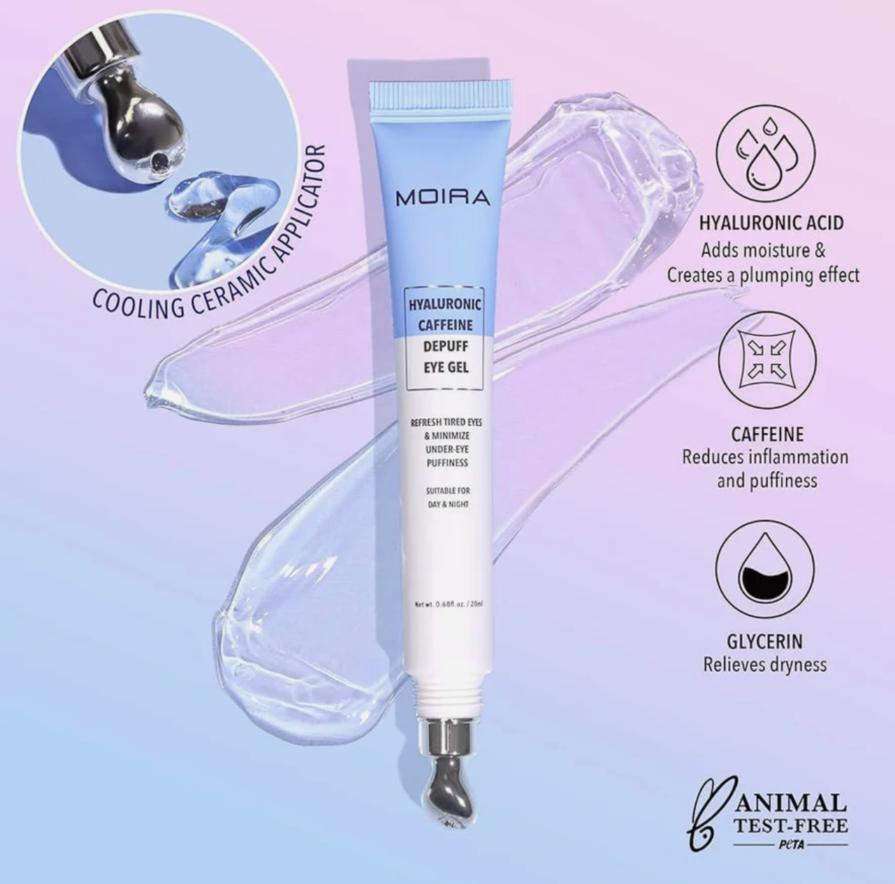 Moira Hyaluronic Caffeine Depuff Eye Gel