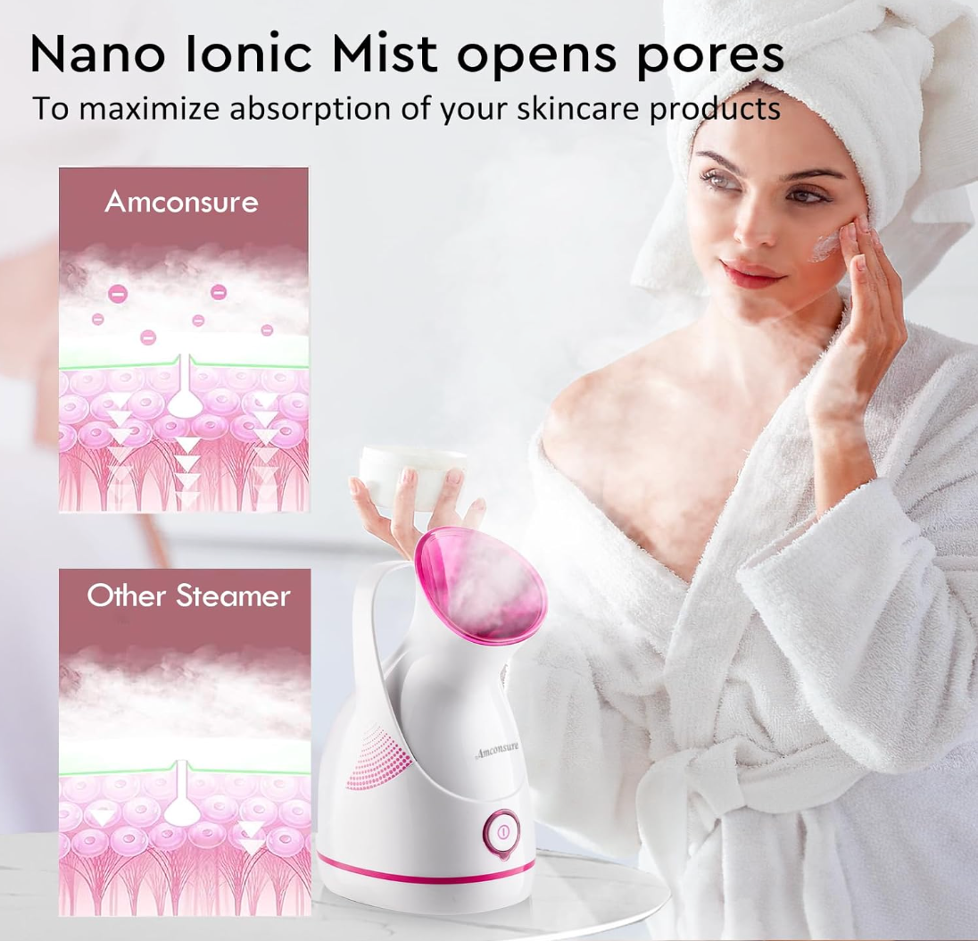 Amconsure Facial Steamer 5 Piece Stainless Steel Skin Kit