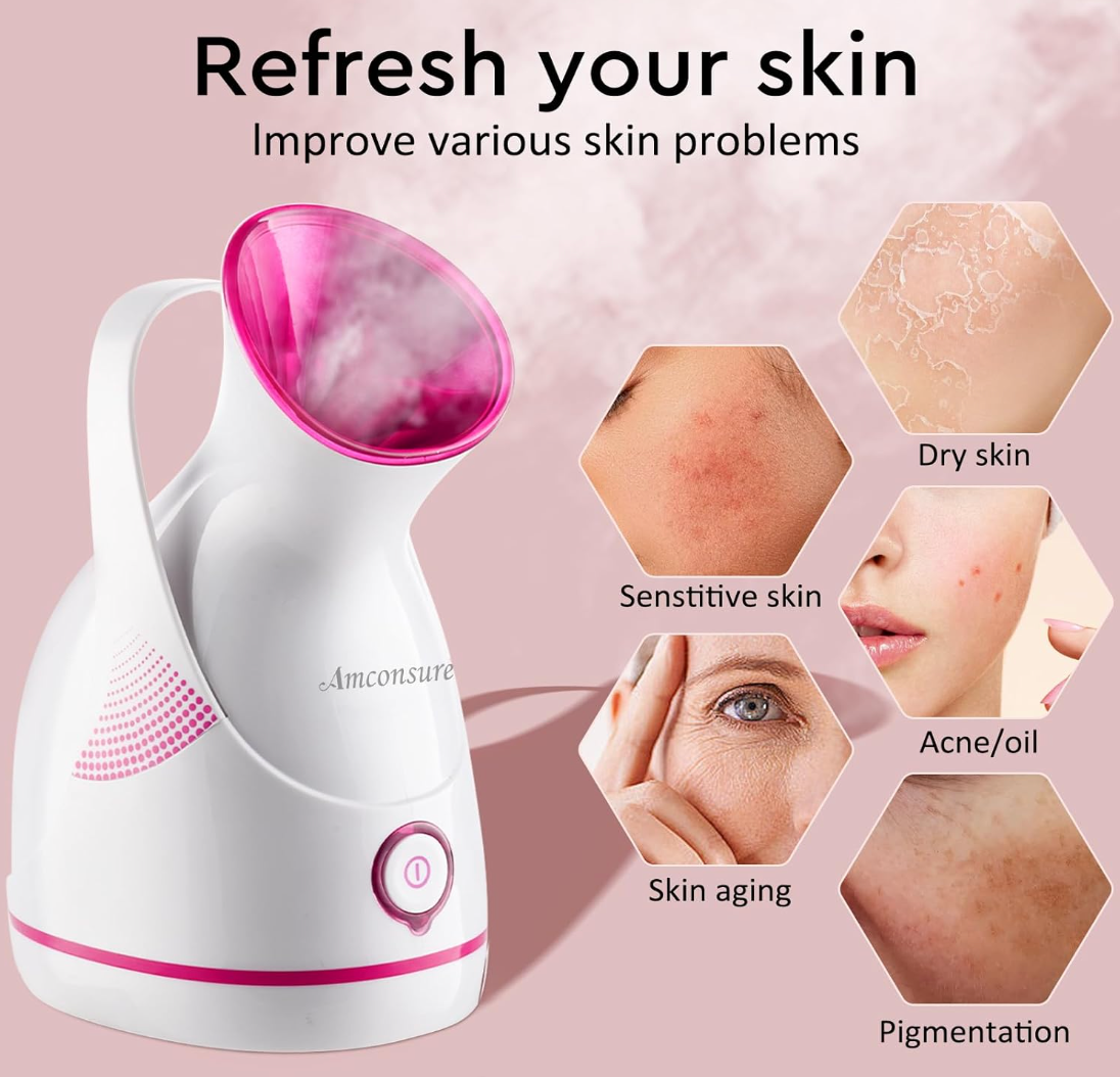 Amconsure Facial Steamer 5 Piece Stainless Steel Skin Kit