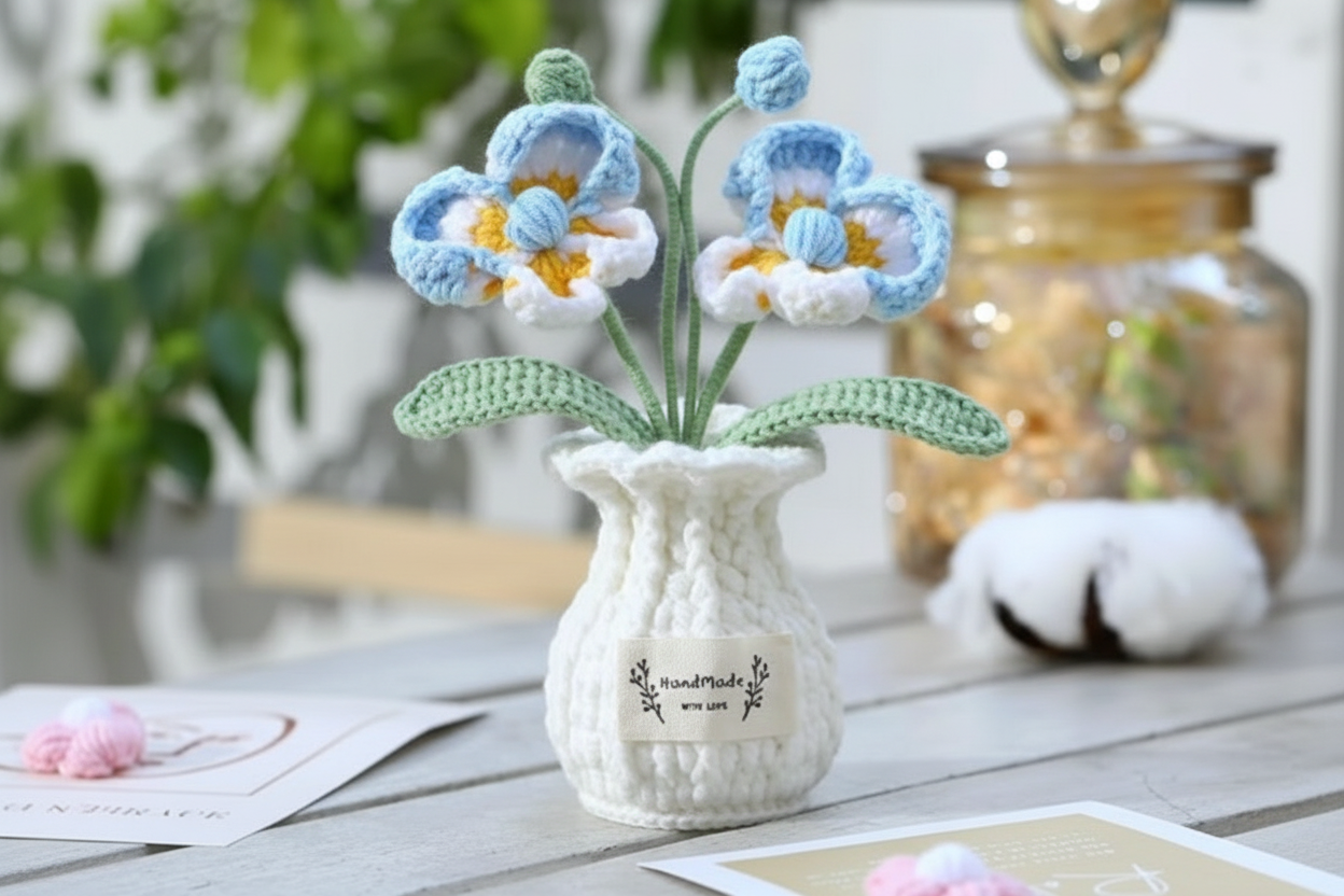Crochet Orchid Flower – Handmade Home Decor 🌸 CA472