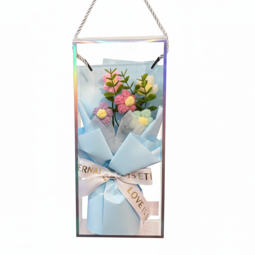 Handmade Crochet Flower Bouquet –Gift Box Arrangement 💐CA509