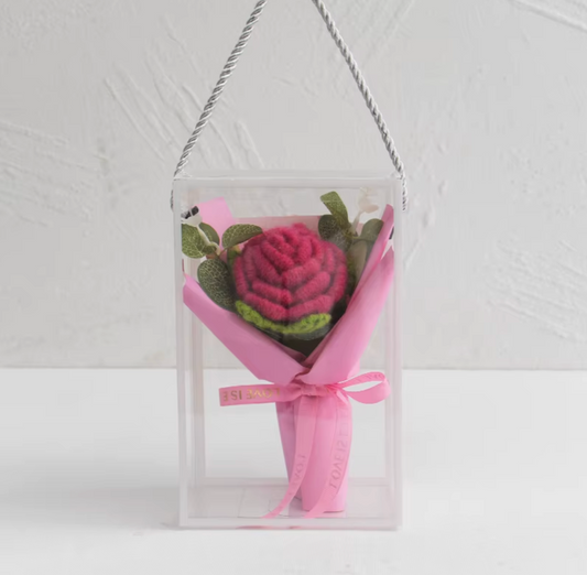 Handmade Crochet Rose – Ready-to-Gift 🌹CA481-1