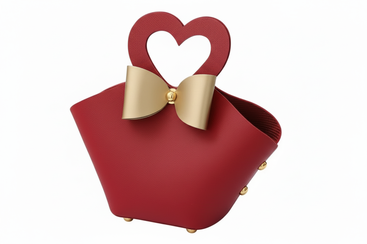 Elegant Gift Basket with Bow – Heart Handle 💖CA666