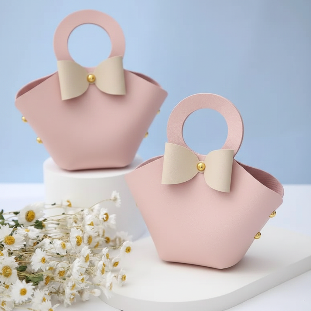 Elegant Gift Basket with Bow – Heart Handle 💖CA666
