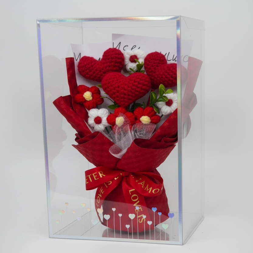 Crochet Heart Bouquet in Gift Box❤️ CA512