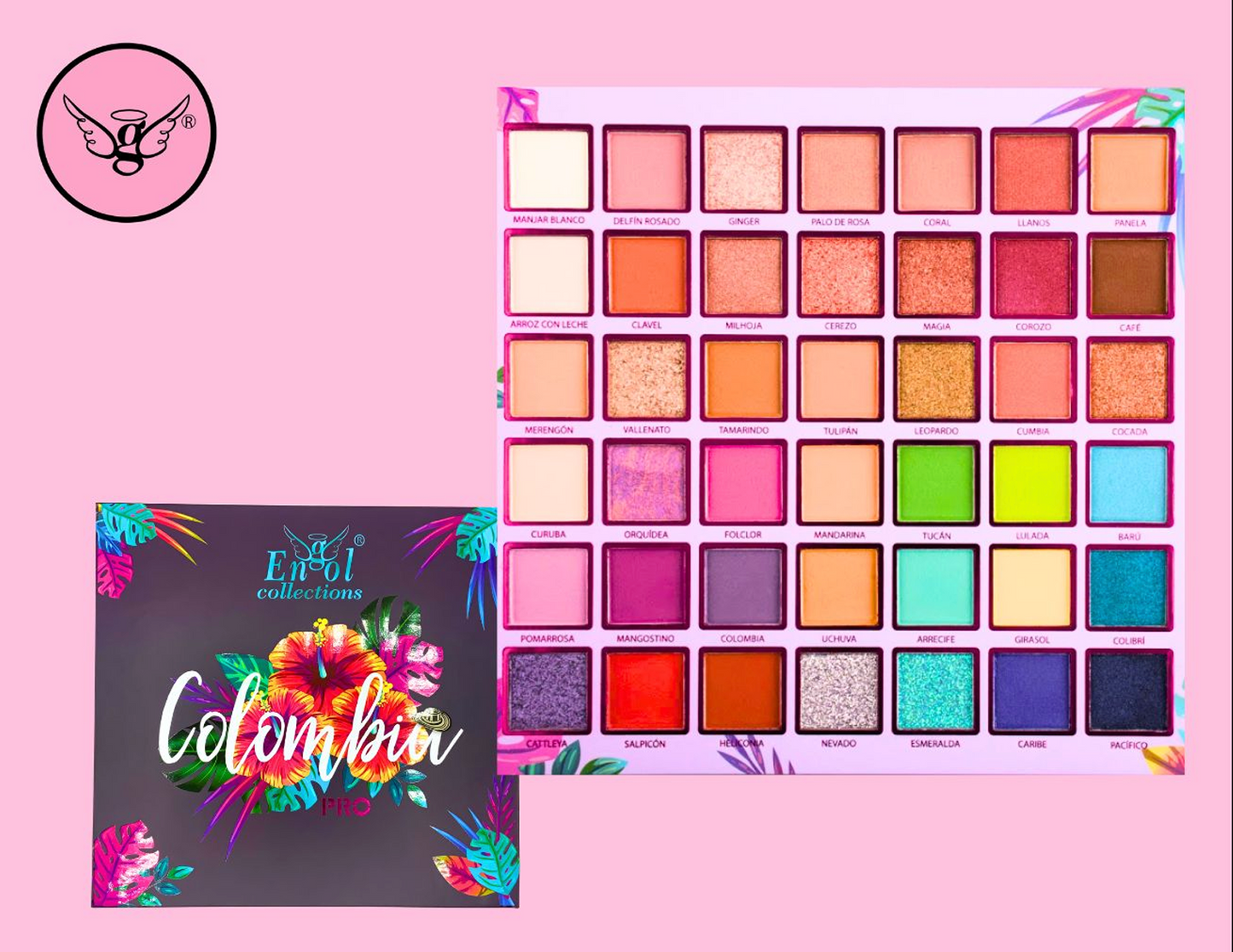 Colombia Pro Eyeshadow Palette – 42 Shades | Ref. EN-S1903 🇨🇴✨