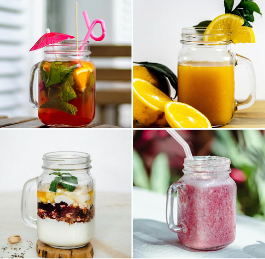 16 oz Jar Cup with Handle & Accessories Set – Customizable | Ref. CA230