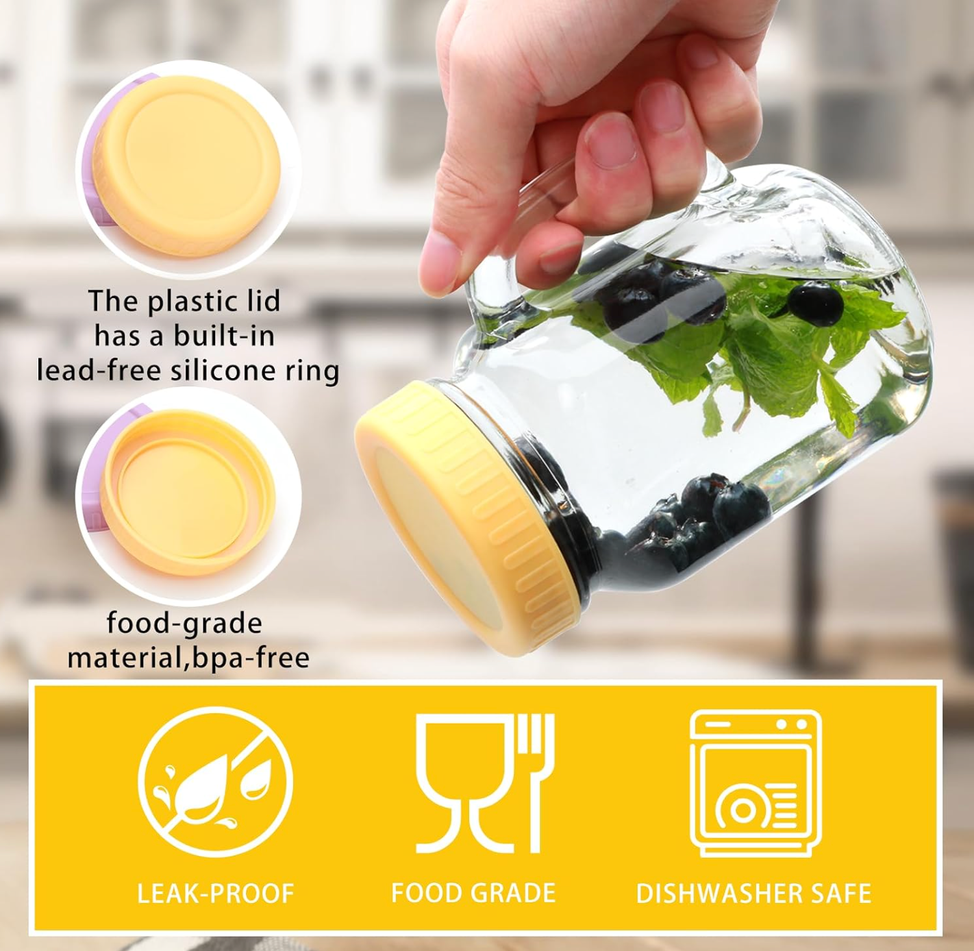 16 oz Jar Cup with Handle & Accessories Set – Customizable | Ref. CA230