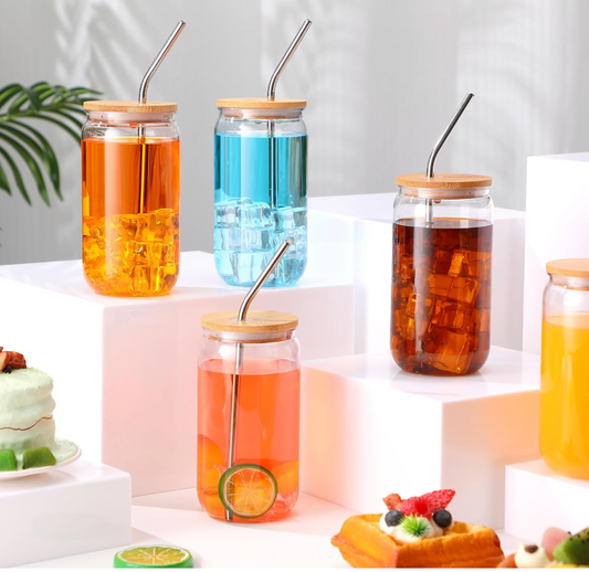 16 oz Clear Acrylic Tumbler with Bamboo Lid CA242