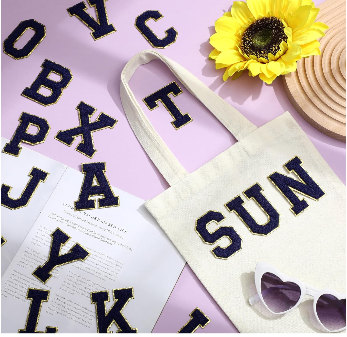 Chenille Letter Patches,Retro  2.8/ 2.2 Inch