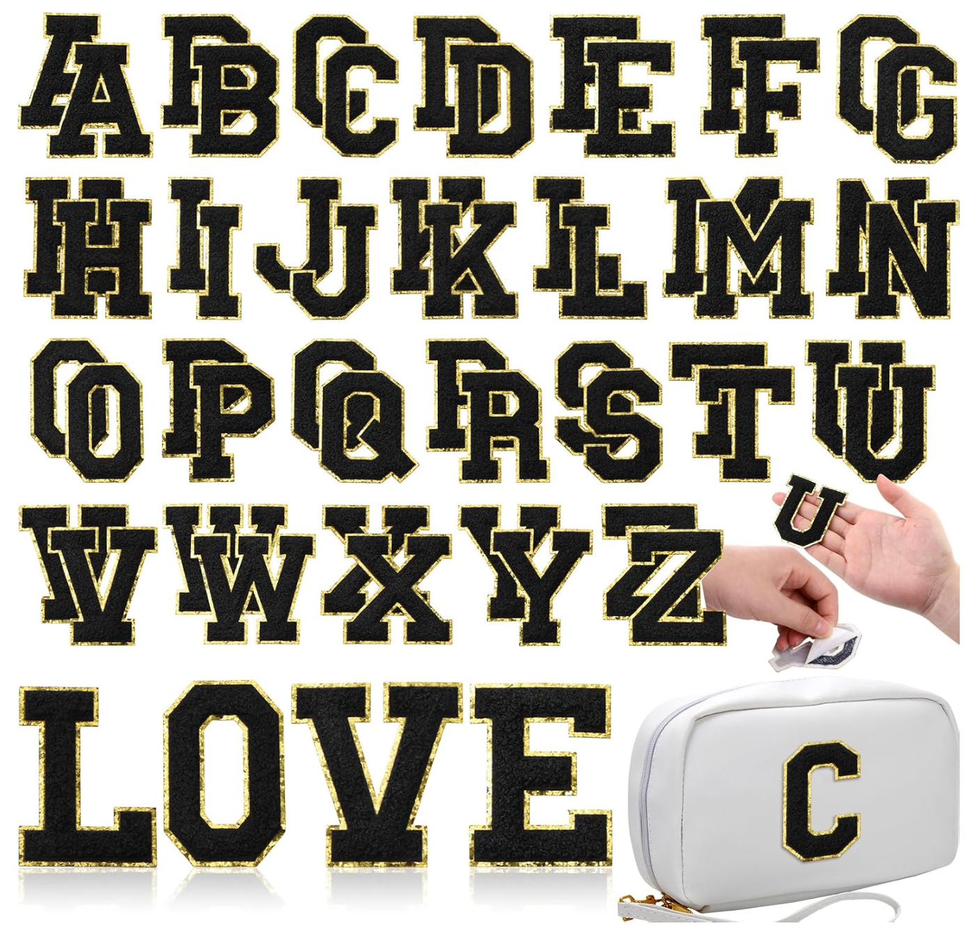 Chenille Letter Patches,Retro  2.8/ 2.2 Inch