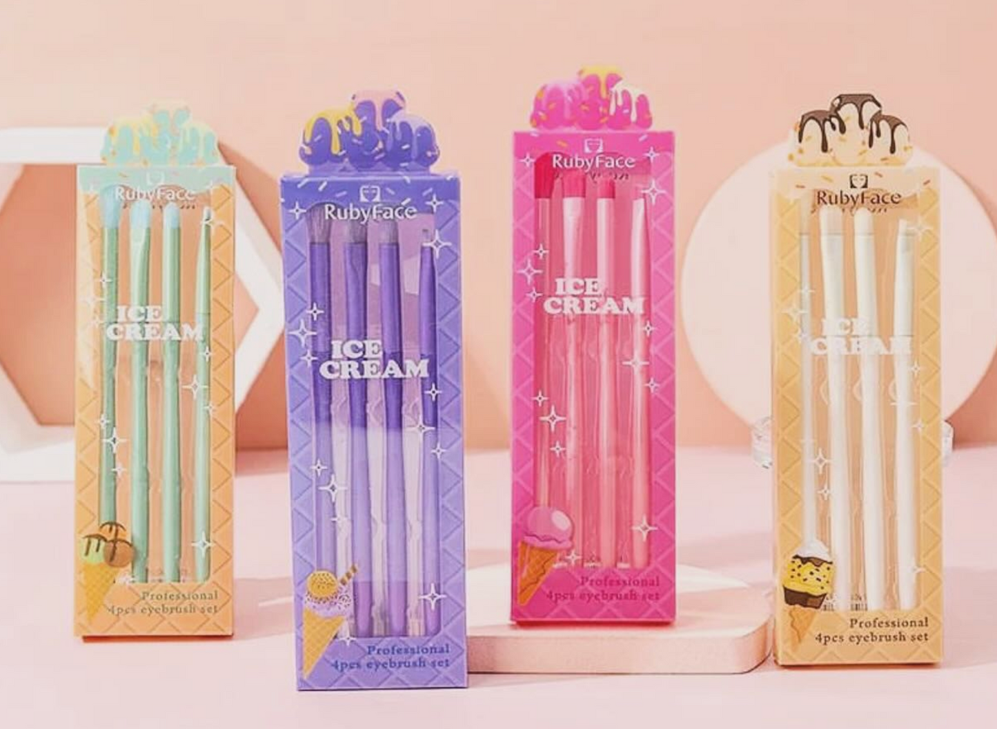 Ice Cream Eye Makeup Brush Set – 4 pcs BQL04
