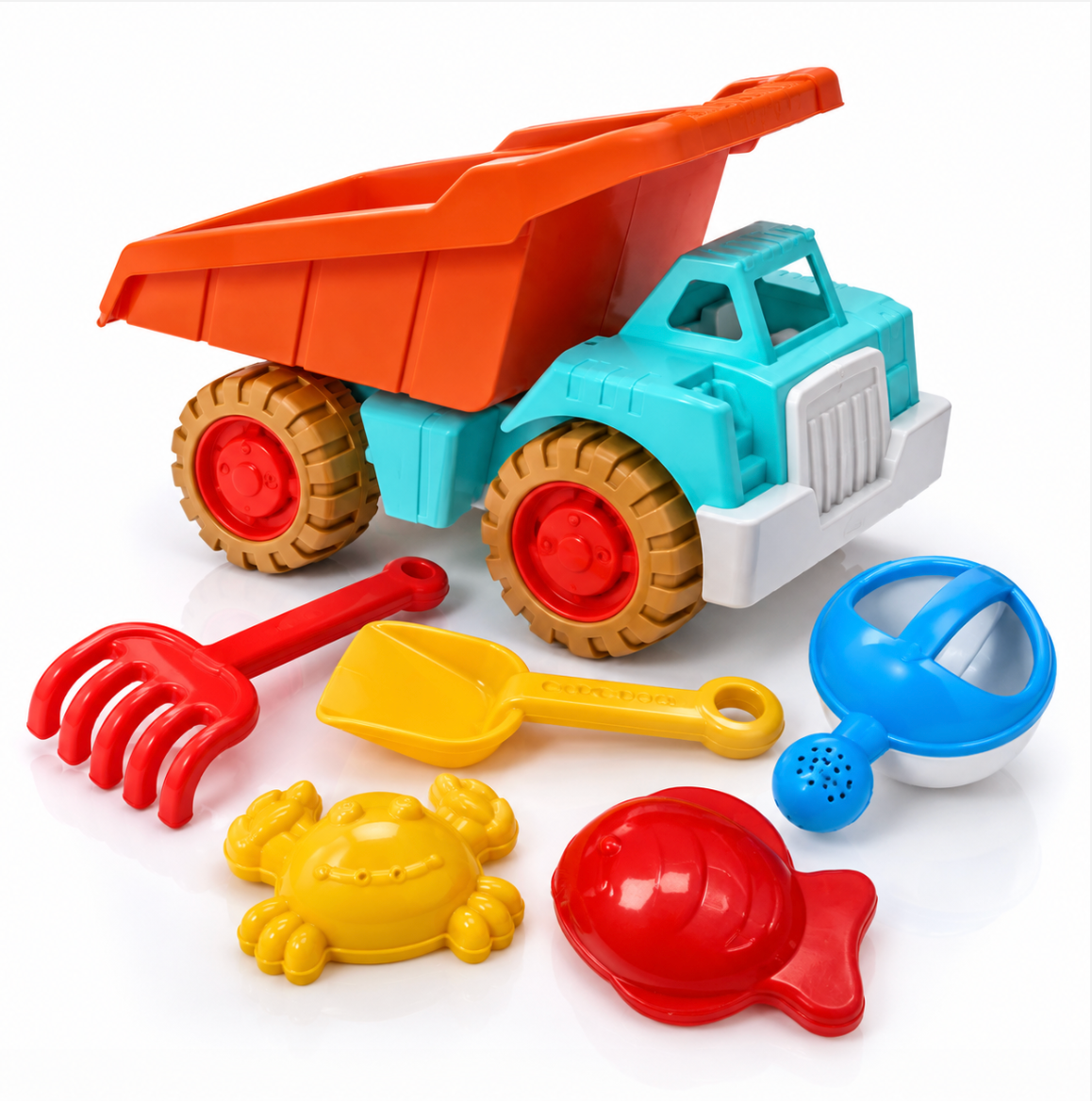 Dump Truck Sand Toy Set with 5 Accessories – 6 Piece Set (CA1205)