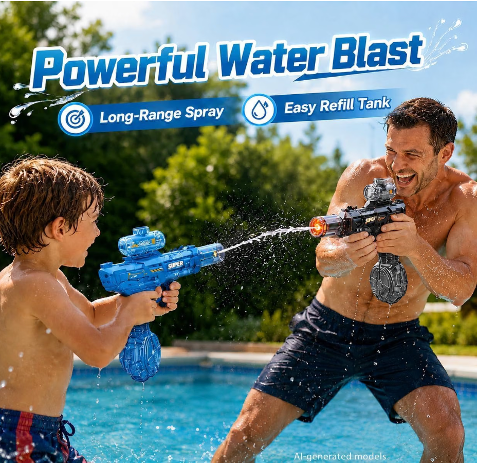 Tactical-Style Water Gun Blaster – Blue (EVE084)