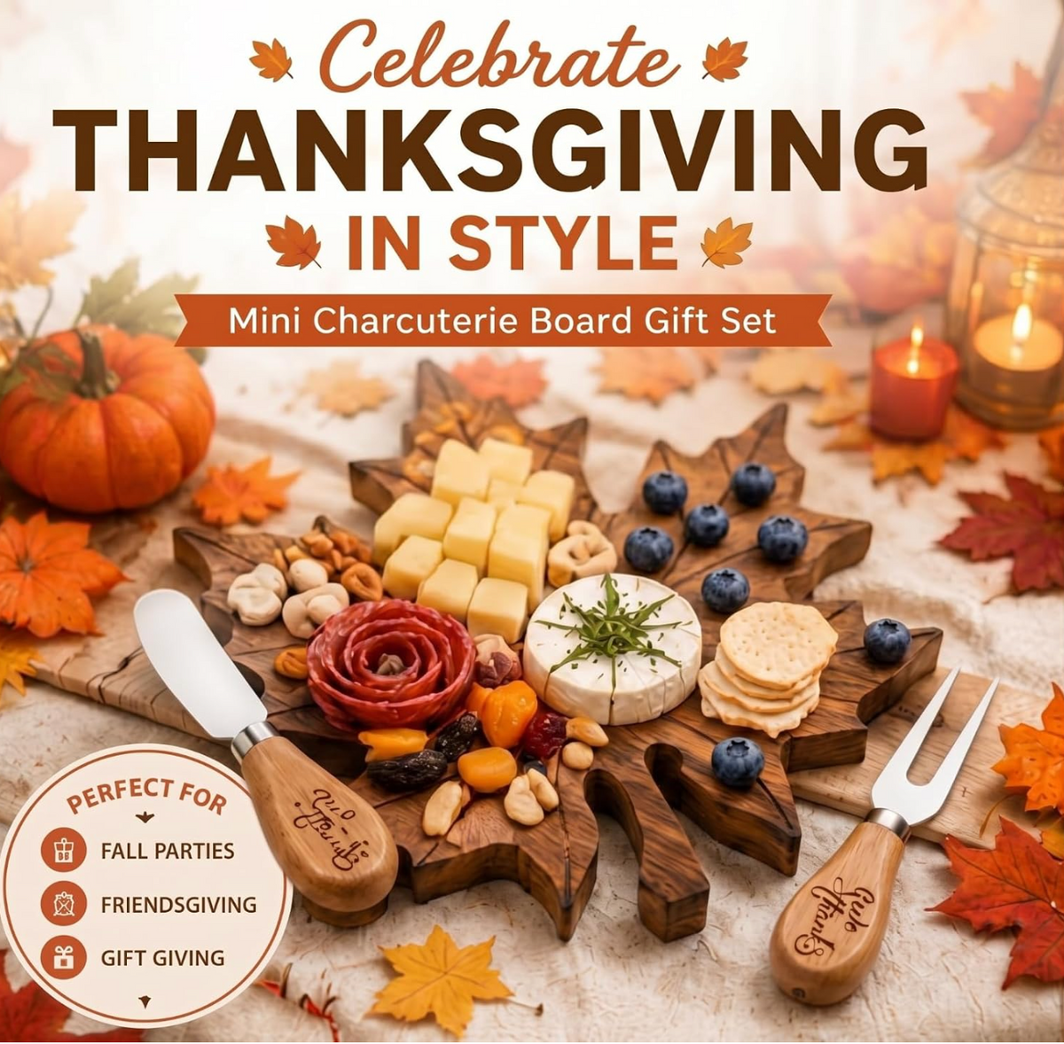 The leaf shaped wooden cheese board