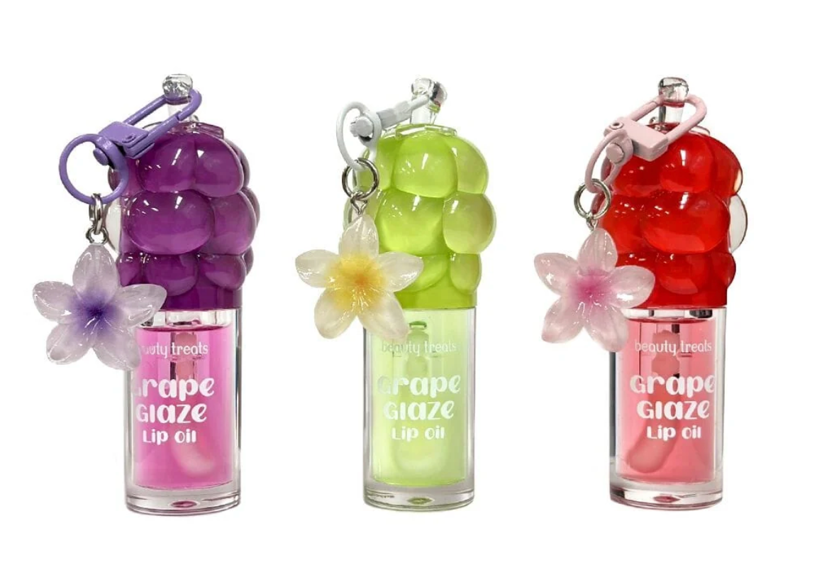 Grape Glaze Lip Oil with Flower Charm – Assorted Colors