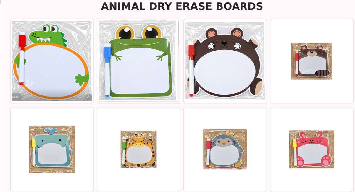 Cute Animal Reusable Writing Board with Marker – Random Style CA1654