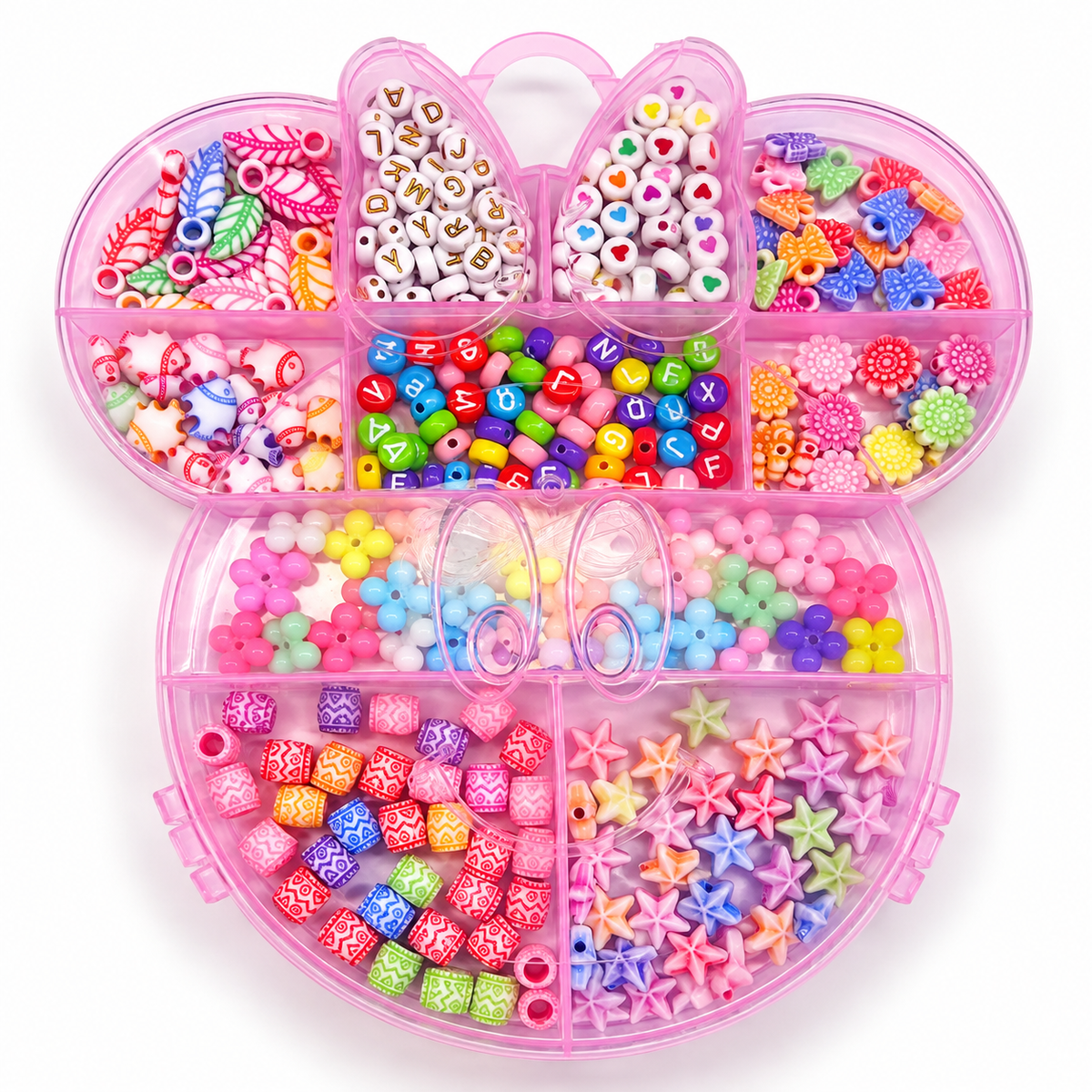 DIY Jewelry Making Bead Kit with Pink Organizer(EVE106-1)