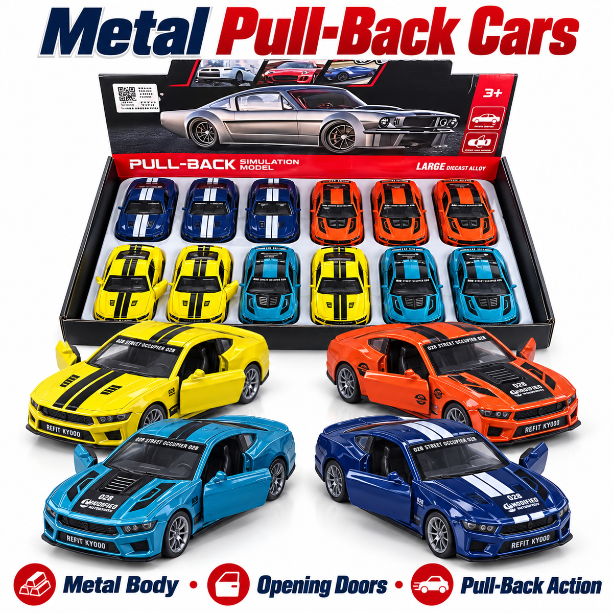 Metal Pull-Back Toy Car – Assorted Colors SKU: CA1515