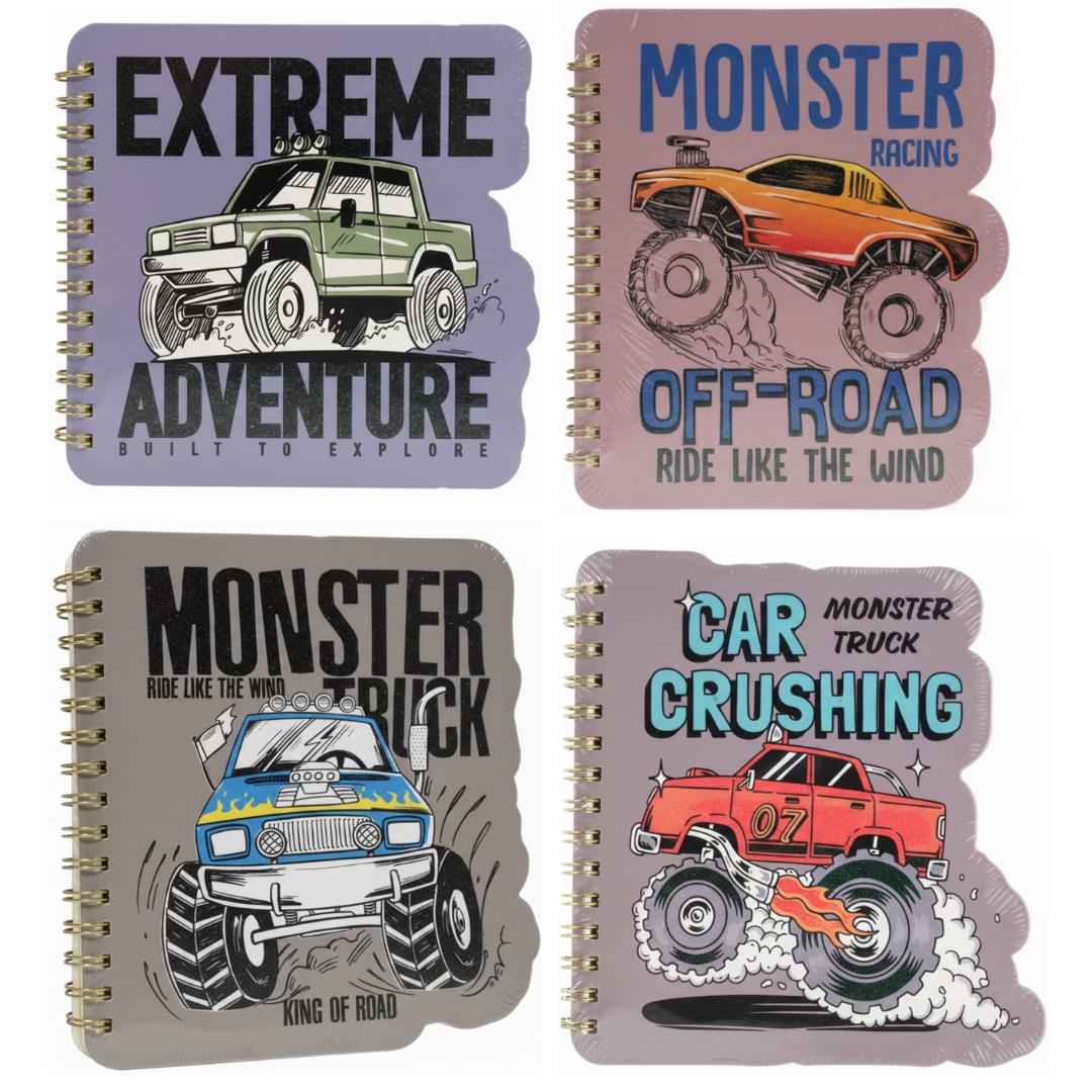 **Minicuaderno espiral de Monster Truck – Diseño todoterreno (BXZ10989B6-1-4)
