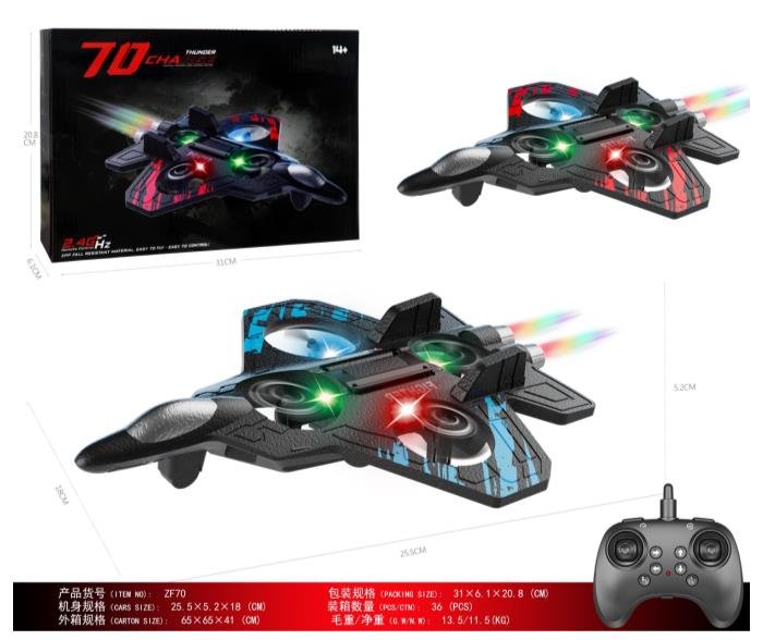 360° Rechargeable Remote Control Fighter Jet with Lights (EVE085)
